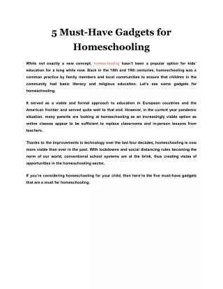 5 must have gadgets for homeschooling