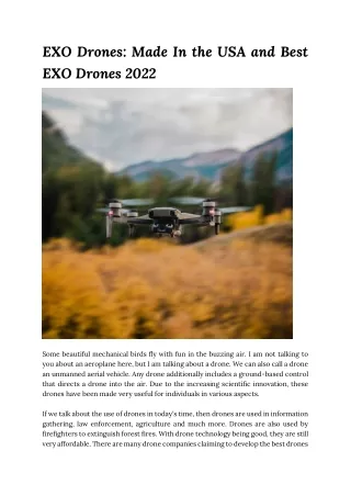 EXO Drones_ Made In the USA and Best EXO Drones 2022