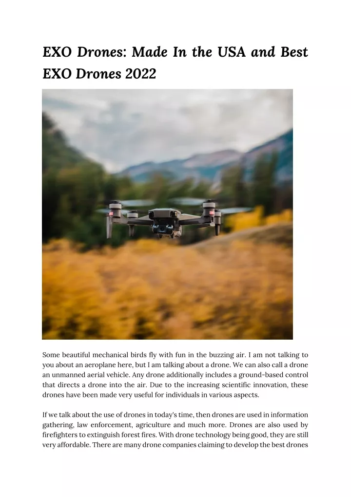 exo drones made in the usa and best exo drones