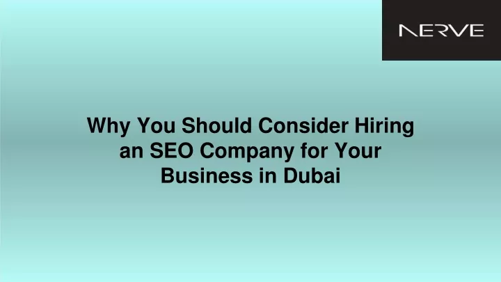 why you should consider hiring an seo company