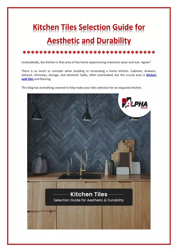 kitchen tiles selection guide for