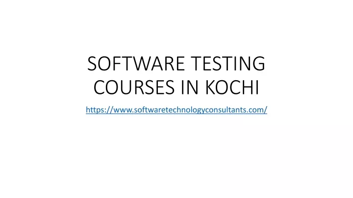 software testing courses in kochi