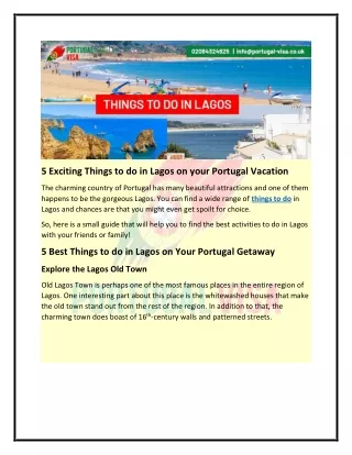 5 Exciting Things to do in Lagos on your Portugal Vacation