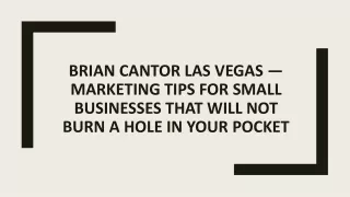 brian cantor las vegas marketing tips for small businesses that will not burn a hole in your pocket
