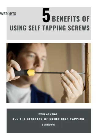 5 Benefits of Using Self Tapping Screws