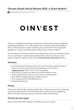 oinvest south africa review 2022 a scam broker