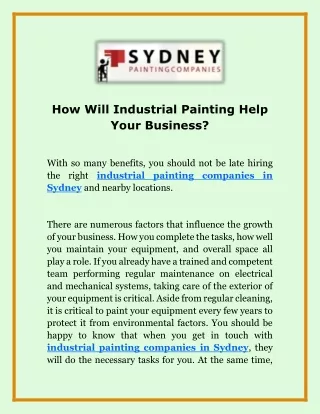 How Will Industrial Painting Help Your Business?