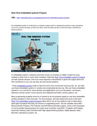 real time embedded systems projects