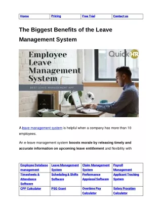 the biggest benefits of the leave management