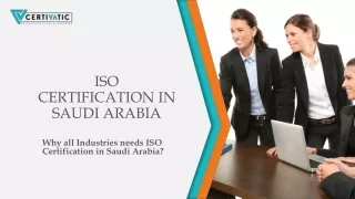 ISO CERTIFICATION IN SAUDI ARABIA