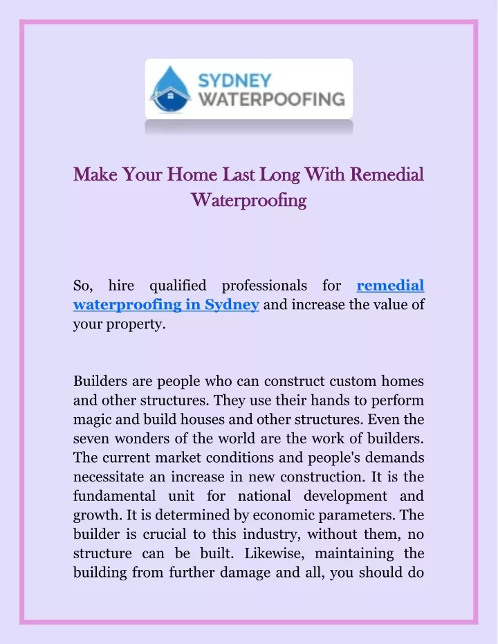 make your home last long with remedial make your