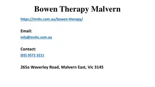 bowen therapy malvern