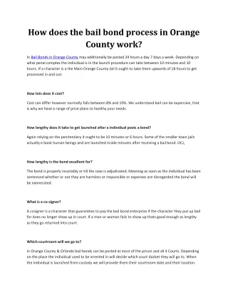 How does the bail bond process in Orange County work