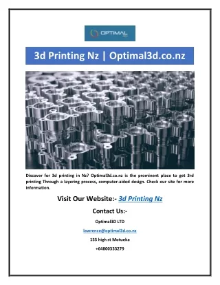 3d Printing Nz | Optimal3d.co.nz
