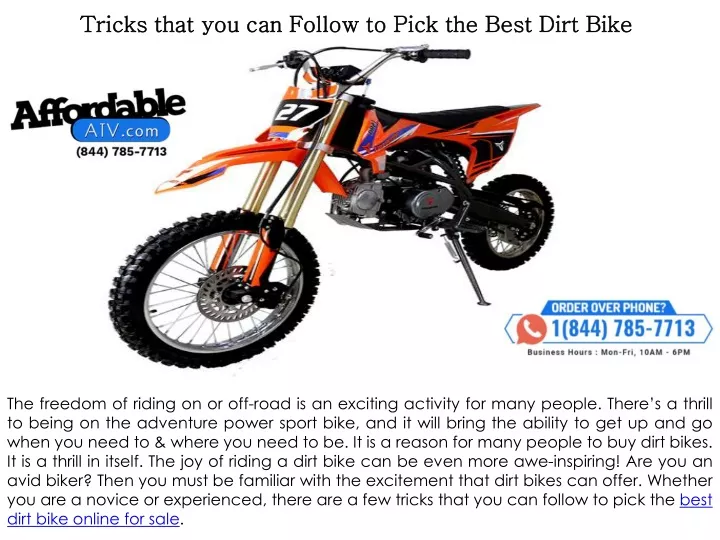 tricks that you can follow to pick the best dirt