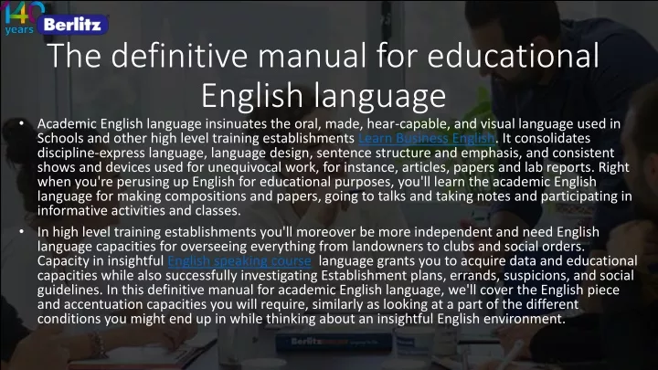 the definitive manual for educational english language