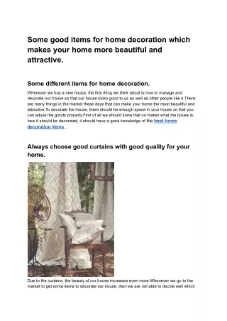 Home decoration