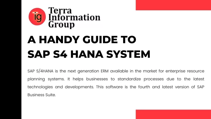 a handy guide to sap s4 hana system