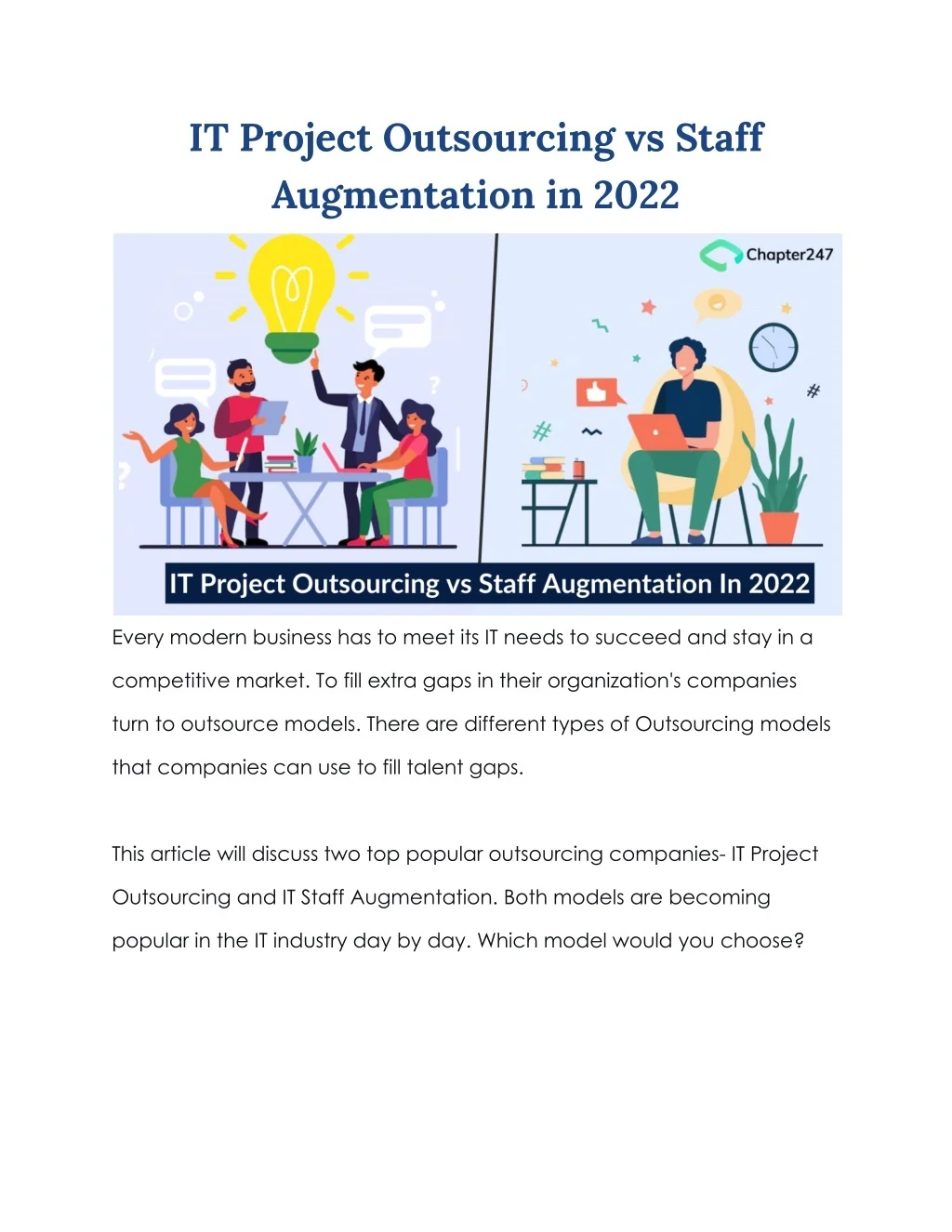 PPT - IT Project Outsourcing vs. Staff Augmentation in 2022 PowerPoint ...