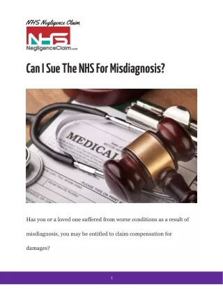 Can I Sue The NHS For Misdiagnosis?