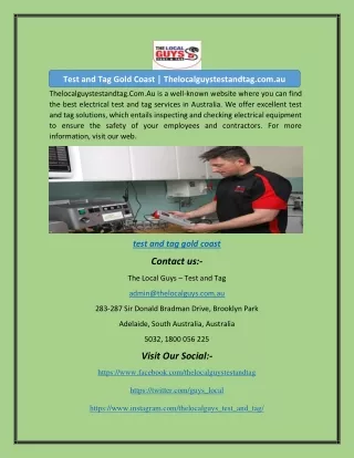 test and tag gold coast thelocalguystestandtag