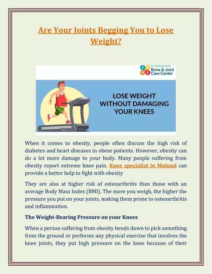 are your joints begging you to lose weight