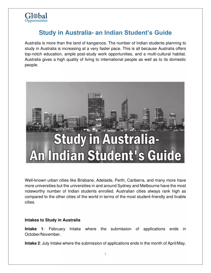 study in australia a n indian student s guide