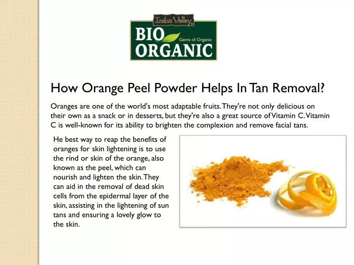 how orange peel powder helps in tan removal