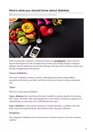 here s what you should know about diabetes