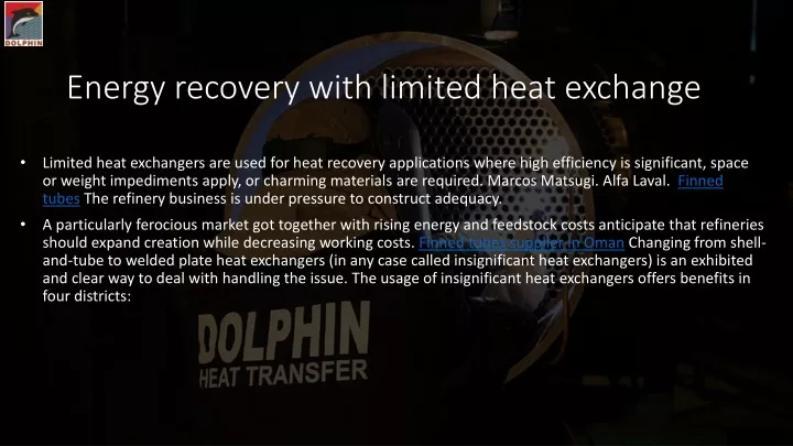 energy recovery with limited heat exchange rs