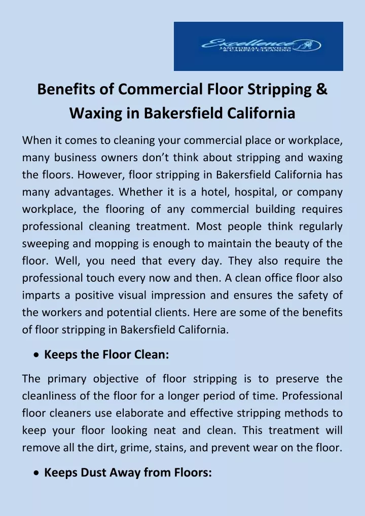 benefits of commercial floor stripping waxing