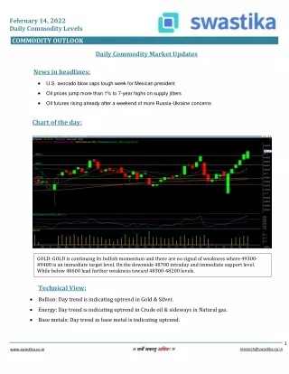 february 14 2022 daily commodity levels
