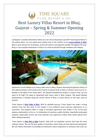 Best Luxury Villas Resort in Bhuj, Gujarat – Spring & Summer Opening 2022