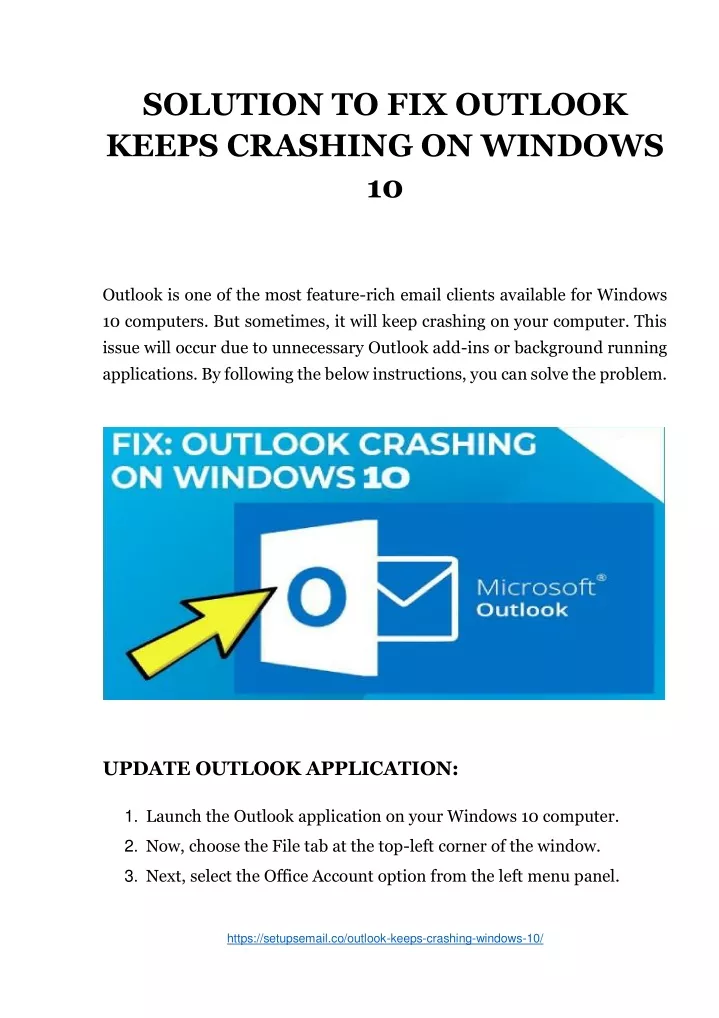 PPT - (FIX) Outlook Keep Crashing Windows 10 - Complete guide ...