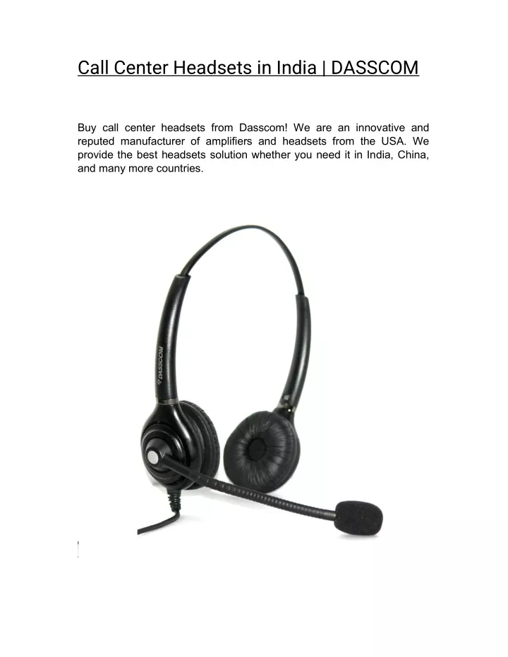 call center headsets in india dasscom