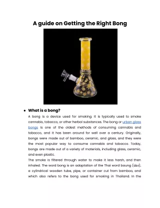 A guide on Getting the Right Bong