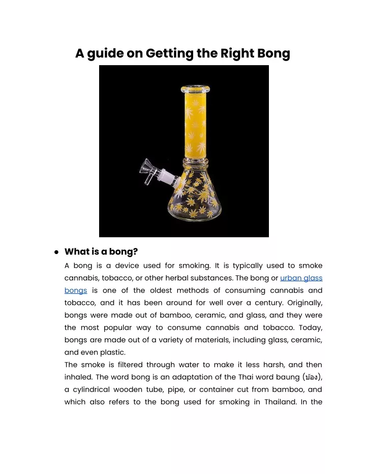 a guide on getting the right bong