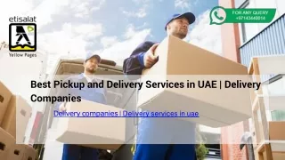 Best Pickup and Delivery Services in UAE | Delivery Companies