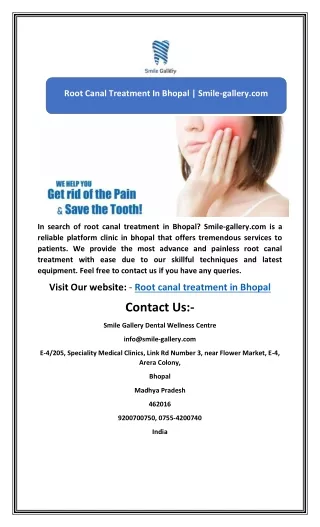 root canal treatment in bhopal smile gallery com