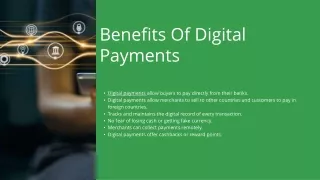 Benefits of digital payments