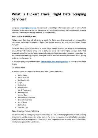 what is flipkart travel flight data scraping