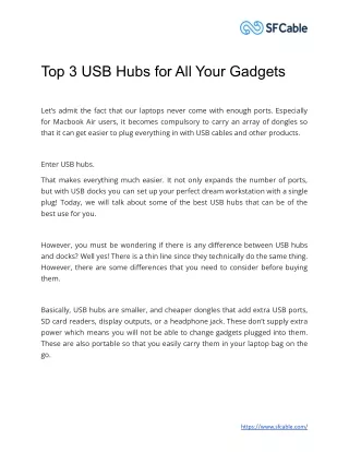 top 3 usb hubs for all your gadgets