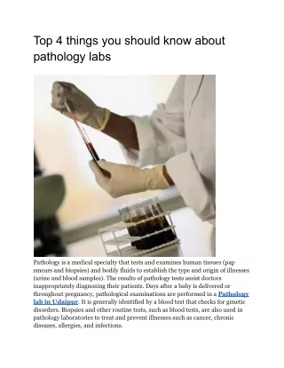 Top 4 things you should know about pathology labs