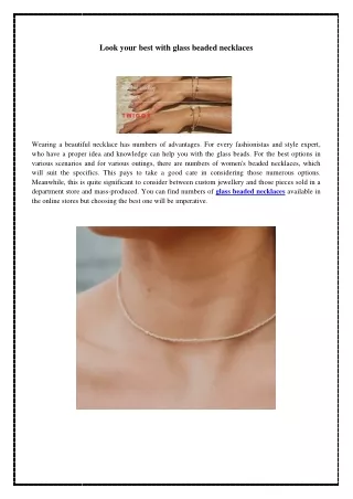 Look your best with glass beaded necklaces