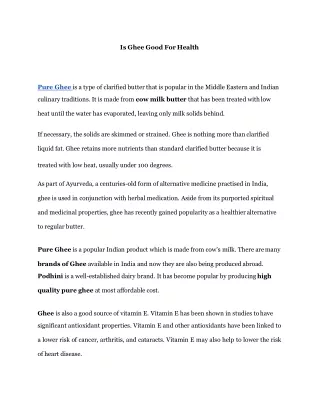 is ghee good for health
