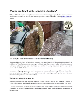 what do you do with yard debris during a lockdown