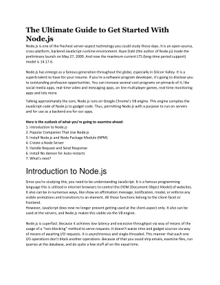 the ultimate guide to get started with node