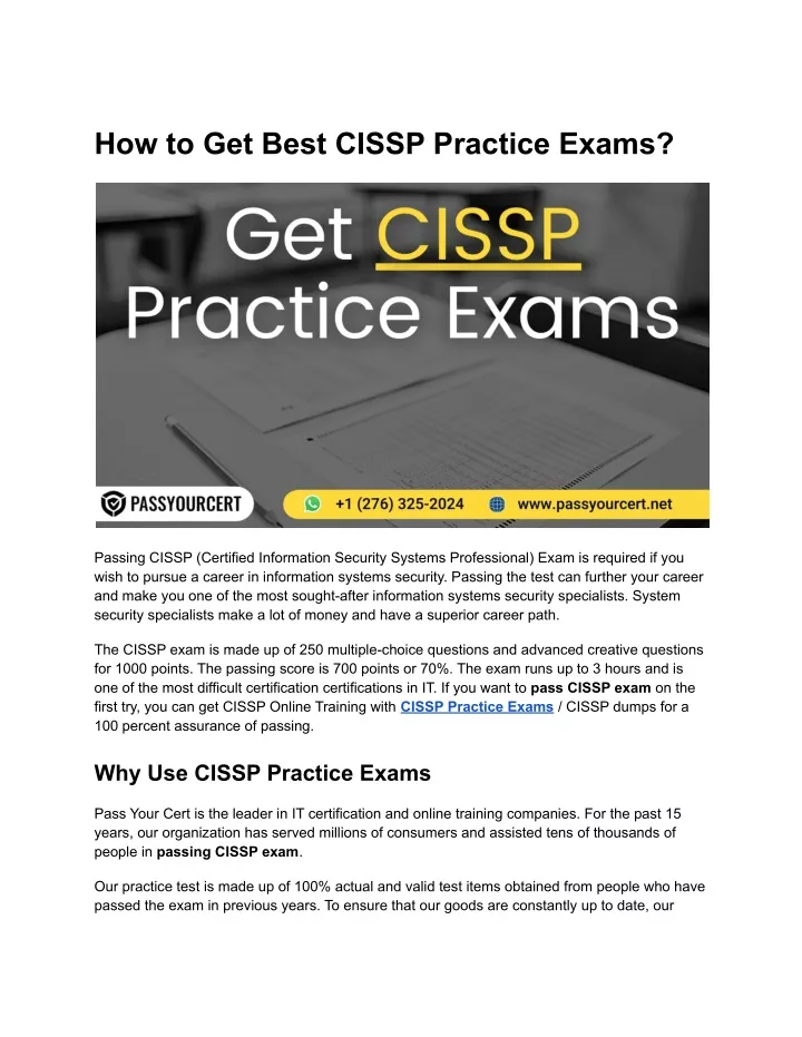 how to get best cissp practice exams