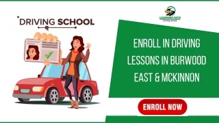 Enroll in Driving Lessons in Burwood East & McKinnon