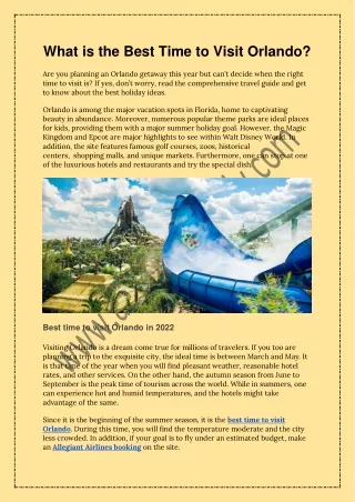 what is the best time to visit orlando
